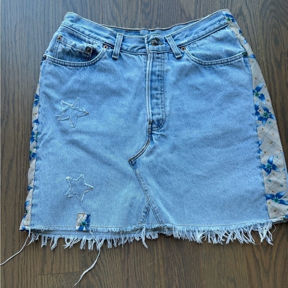Cheryl Fudge Nantucket Vintage Levi’s skirt size 8 / large / 27 boho H - Picture 8 of 9
